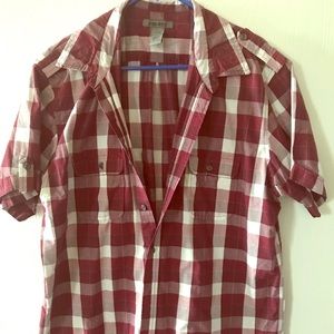 Spring + Mercer Short Sleeve Plaid Button Down